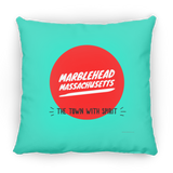 Marblehead, Town w Spirit, Red Circle - Pillow, Small