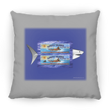 Amity Welcomes You Billboard, Shark Bckgrnd - Pillow, Small