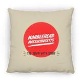 Marblehead, Town w Spirit, Red Circle - Pillow, Large