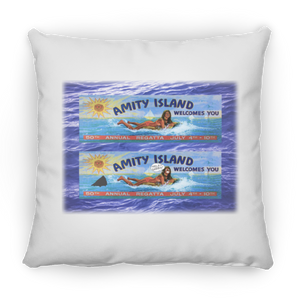 Amity Welcomes You Billboard, Water Bckgrnd - Pillow, Medium