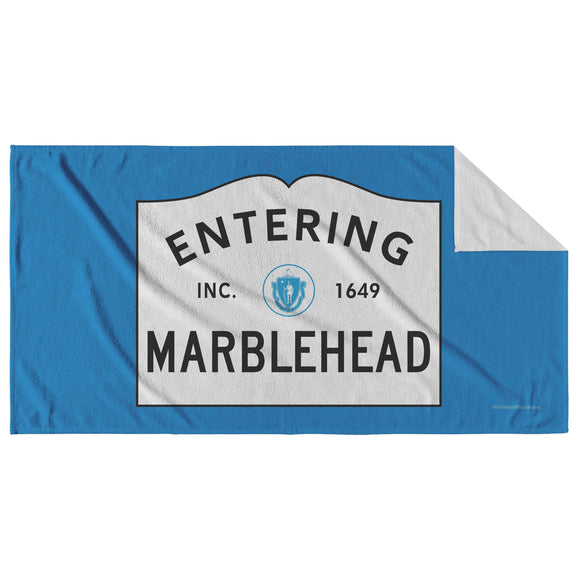 Entering Marblehead Sign - Beach Towel
