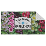 Entering Marblehead Sign - Beach Towel  Holyhocks