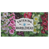 Entering Marblehead Sign - Beach Towel  Holyhocks