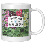 Entering Marblehead Sign, Hollyhocks - Mug