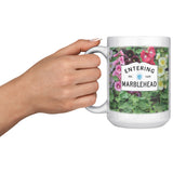 Entering Marblehead Sign, Hollyhocks - Mug