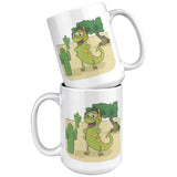Iguana Cactus Cartoon, Mug