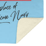 Marblehead - Birthplace of American Navy - Fleece Blanket Blue bckgnd