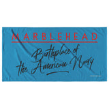 Marblehead - Birthplace of Navy Beach Towel - Blue Bckgrnd