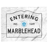 Marblehead - Entering Marblehead sign - Fleece Blanket v2