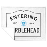 Marblehead - Entering Marblehead sign - Fleece Blanket v2