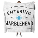 Marblehead - Entering Marblehead sign - Fleece Blanket v2