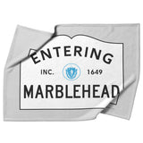 Marblehead - Entering Marblehead sign - Fleece Blanket - Gray
