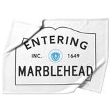 Marblehead - Entering Marblehead sign - Fleece Blanket v2