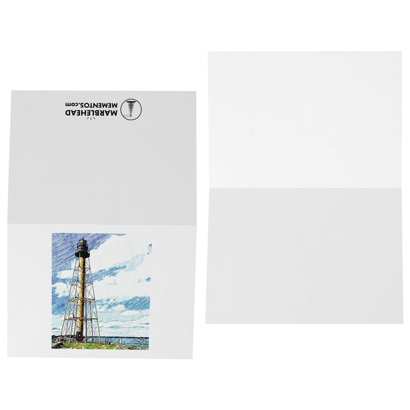 Marblehead - Lighthouse Sketch Color 5x7 Note Card
