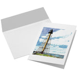 Marblehead - Lighthouse Sketch Color 7x5 Note Card