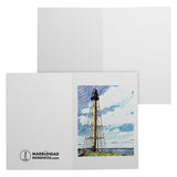 Marblehead - Lighthouse Sketch Color 7x5 Note Card