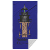 Marblehead - Lighthouse Top Beach Towel - Dk Blue Bckgrnd