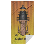 Marblehead - Lighthouse Top Beach Towel - Orange Yellow Bckgrnd