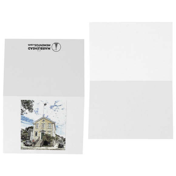 Marblehead - Old Town House Sketch Color 5x7 Note Card