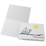 Marblehead - Sailboat & Sun Sketch 5x7 Note Card