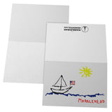 Marblehead - Sailboat & Sun Sketch 5x7 Note Card