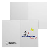 Marblehead - Sailboat & Sun Sketch 7x5 Note Card