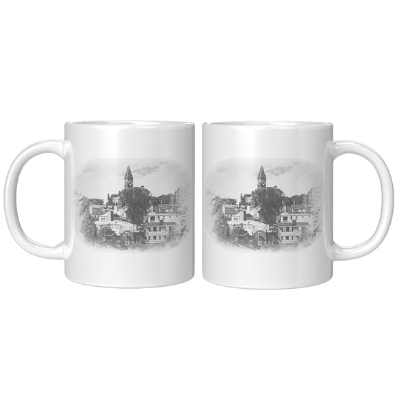 Marblehead, Abbot Hall Scene, b&w Sketch - Mug