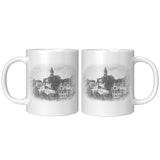 Marblehead, Abbot Hall Scene, b&w Sketch - Mug