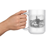 Marblehead, Abbot Hall Scene, b&w Sketch - Mug