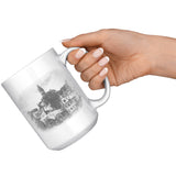 Marblehead, Abbot Hall Scene, b&w Sketch - Mug