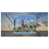 Marblehead Collage Beach Towel - Ocean-Sky Bckgrnd