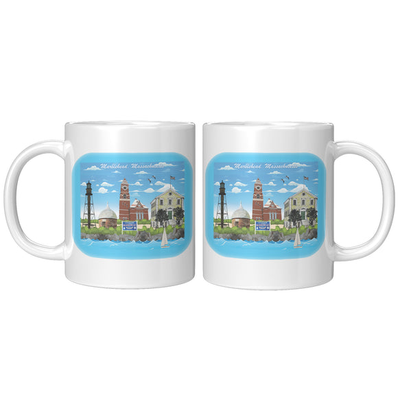 Marblehead Collage w Words & Seagulls - Mug