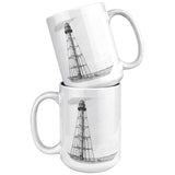 Marblehead, Lighthouse Sketch b&w - Mug