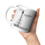 Marblehead, Lighthouse Sketch (b&w Marblehead) - Mug