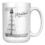 Marblehead, Lighthouse Sketch (b&w Marblehead) - Mug