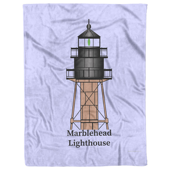 Marblehead Lighthouse Top - Fleece Blanket