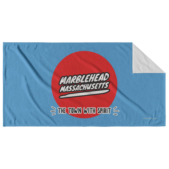 Marblehead Mass red circle - Beach Towel