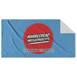Marblehead Mass red circle - Beach Towel