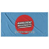 Marblehead Mass red circle - Beach Towel