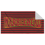 Marblehead Red Blk Curve Beach Towel - Red Black Stripe Bckgrnd