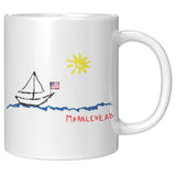Marblehead, Sailboat & Sun Sketch - Mug