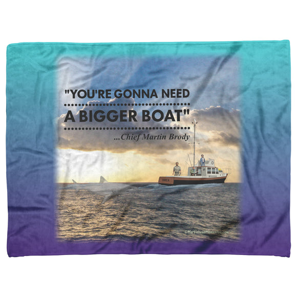 Need A Bigger Boat-Orca,Guys,Shark,Sunset - Fleece Blanket