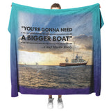 Need A Bigger Boat-Orca,Guys,Shark,Sunset - Fleece Blanket