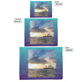 Orca, Guys, Shark Sunset - Fleece Blanket