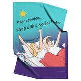 Sleep w Social Worker bckgrnd & Sun Fleece Blanket
