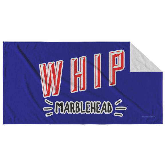 WHIP - Marblehead - Beach Towel - Dk Blue Bckgrnd - v2
