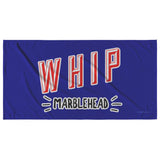 WHIP - Marblehead - Beach Towel - Dk Blue Bckgrnd - v2