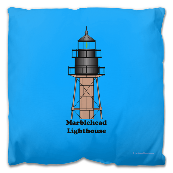 Lighthouse Top, Blur Bckgrnd, Outdoor Pillow