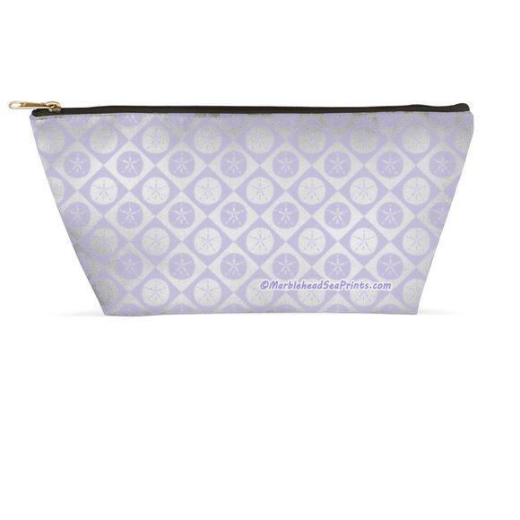 Marblehead SeaPrints Accessory Pouch - Sand Dollar Print v1 - Light Periwinkle