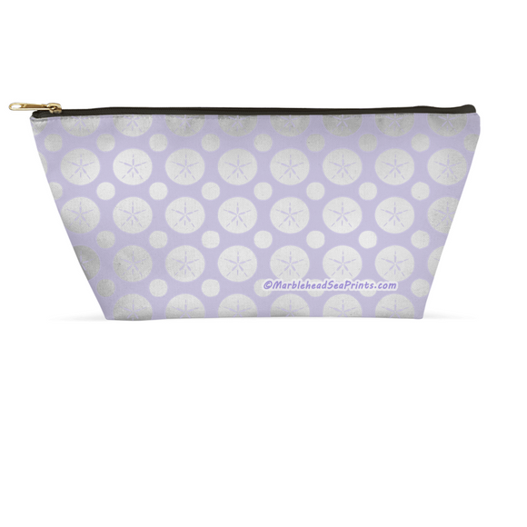 Marblehead SeaPrints Accessory Pouch - Sand Dollar Print v2 - Light Periwinkle